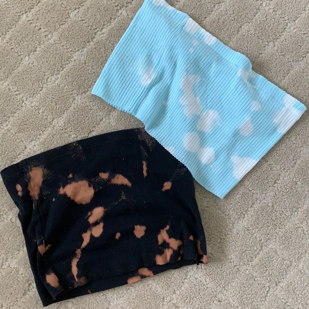 2 for 1 Bleach Dyed Bandeau Top